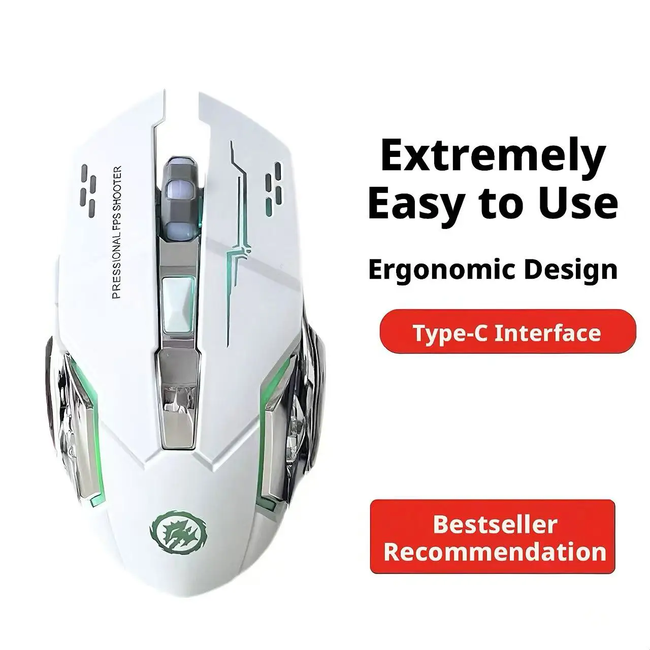 Pc Gaming X3D - RGB Light Wireless Gaming Mouse Ergonomic