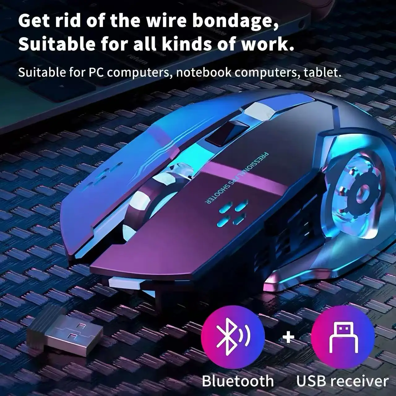RGB Light Wireless Gaming Mous - огляд і ціна Pc Gaming X3D