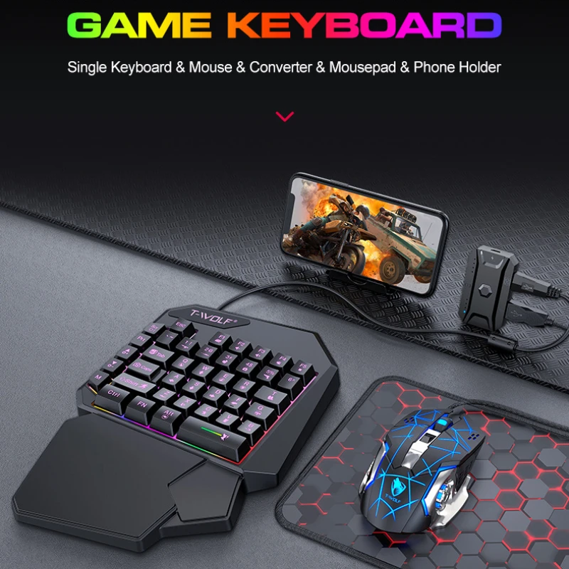 T-WOLF TF900 One Handed Keyboa - огляд і ціна Pc Gaming Set