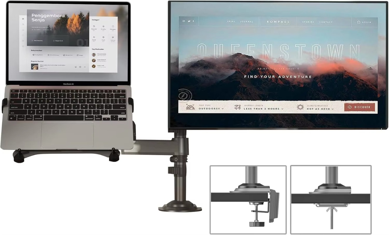 Dual Arm 2 in 1 Combo Laptop M - огляд і ціна Dual Monitor Arm