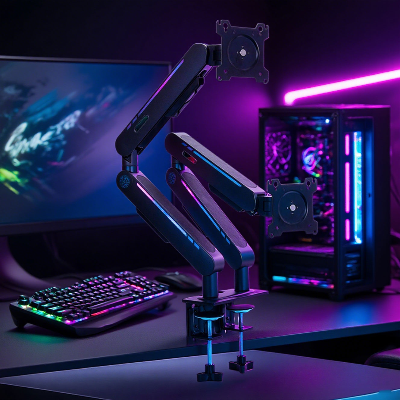 New Arrival Gas Spring Desk Mo - огляд і ціна Dual Monitor Arm